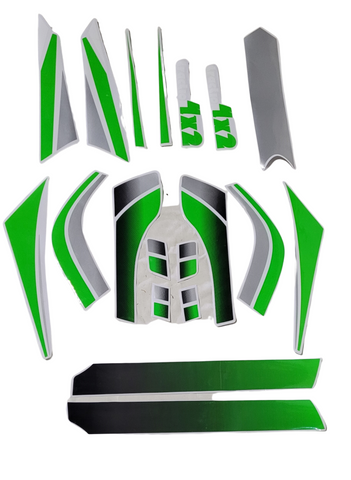 ST104 GREEN STICKER DECAL SET FOR BASHAN BS200AU-11B 200CC ROAD LEGAL QUAD BIKE