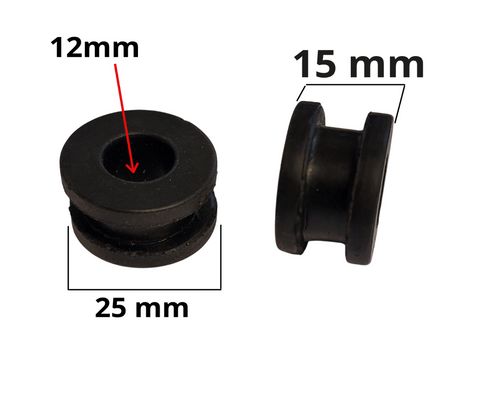 BUS26 SET OF 2 x RUBBER BUSHES 25MM X 12MM X 15MM BASHAN ROAD LEGAL QUAD BIKE