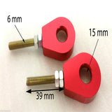 CHT13 SET OF 15MM RED ALLOY DIRT / PIT BIKE CHAIN TENSIONERS