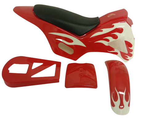 FMD06 MINI DIRT BIKE FAIRING PLASTICS PANELS RED / WHITE