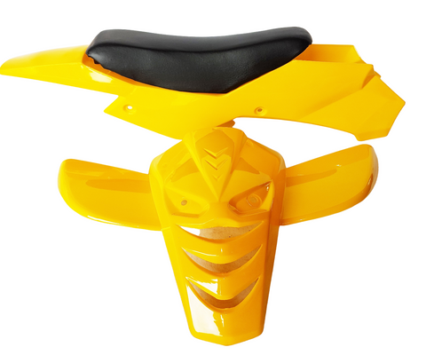 FMQ20  PLAIN YELLOW 2 STROKE  MINI QUAD FAIRING PLASTICS WITH SEAT