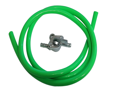 FPK02 GREEN FUEL PIPE IN LINE FUEL TAP 1 METRE X 6MM FOR QUAD / DIRT BIKE / KART 90CC - 140CC