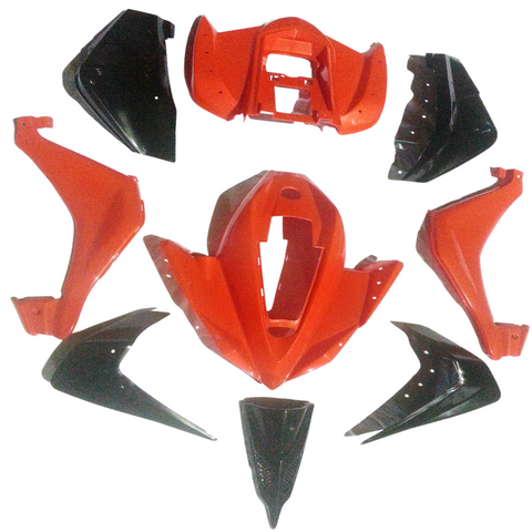 FQB11 RED / BLACK 110CC QUAD BIKE FAIRING PLASTICS KIT BODY WORK 001HX TAO TAO CHEETAH / SPEEDY