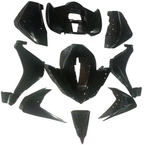 FQB13 BLACK 110CC QUAD BIKE FAIRING PLASTICS KIT BODY WORK 001HX