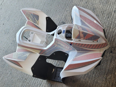 FQB29 FAIRING RED / WHITE LIGHTS , FOOTWELLS 110CC OFF ROAD QUAD BIKE ATV
