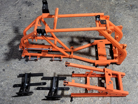 FRA34 ORANGE FRAME CHASSIS, FOOTWELL MOUNTS 4 STROKE 125CC QUAD BIKE ATV