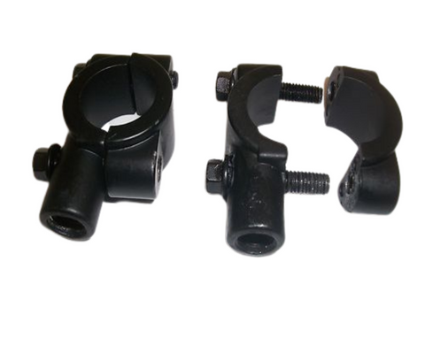 MIR19 QUAD BIKE MOTORCYCLE MOTORBIKE 8MM MIRROR MOUNTS CLAMPS 22MM HANDLEBARS