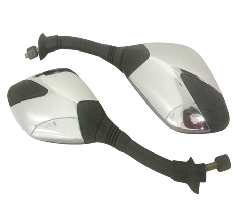 MIR27 BLACK REAR VIEW MIRRORS QUAD / MOTOR / SCOOTER / BIKE MIRROR SET 8MM