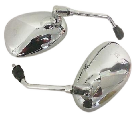 MIR29 SILVER REAR VIEW MIRRORS QUAD / MOTOR / SCOOTER / BIKE MIRROR SET 10MM