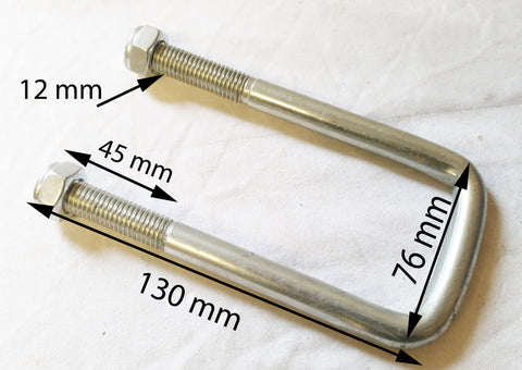 NU091 U BOLT WITH NUTS FOR TRAILER BOAT CARAVAN 12MM THREADAND BOLTS