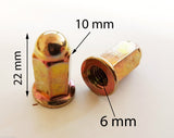 NU127 SET OF 2 X M6 10MM EXHAUST MANIFOLD NUTS NUTS FOR ORION 110CC QUAD BIKES
