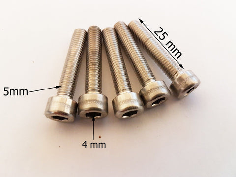 NU153 SET OF 5 X ALLAN KEY BOLTS 25MM X 5MM MINI QUAD DIRT PIT BIKE FIXINGS