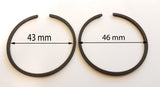 PIS12 PISTON RINGS SET OF 2 44MM FOR 49CC MINI MOTO / MINI DIRT / MINI QUAD BIKE