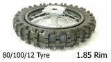 RIM70 12" REAR WHEEL RIM AND TYRE 80/100-12 (1.85) FOR 110CC DIRT / PIT BIKE - Orange Imports - 4