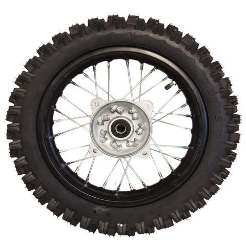 RIM70 12" REAR WHEEL RIM AND TYRE 80/100-12 (1.85) FOR 110CC DIRT / PIT BIKE