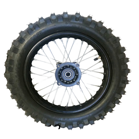 RIM91 12" REAR WHEEL RIM AND TYRE 80/100-12 125CC DIRT / PIT BIKE 12MM FITTING