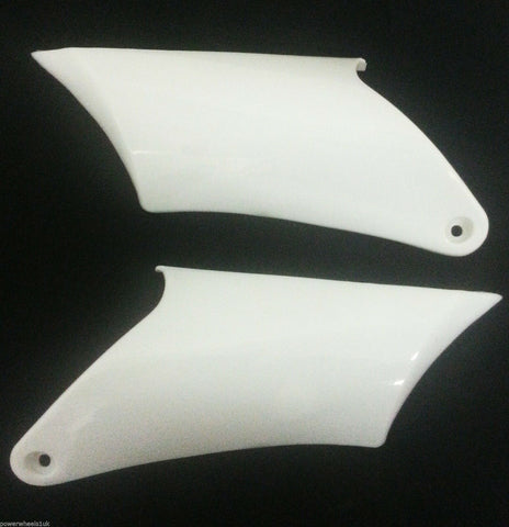 SCOOP09 SET OF WHITE REAR SIDE FAIRING PLASTICS FOR STORM 49CC MINI DIRT BIKE