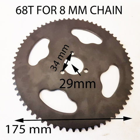 SPR43 REAR SPROCKET 68 TOOTH FOR 8MM CHAIN ORION 49CC MINI QUAD BIKE AGA-20
