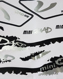 ST093 MINI QUAD BIKE FAIRING STICKERS BLACK / SILVER 49CC MINI QUAD BIKE