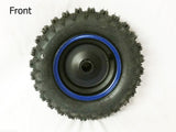 FRONT 6" MINI QUAD BIKE WHEEL RIM WITH TYRE 4.10-6 RED, BLUE OR GREEN