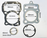 GAS21 LIFAN 150CC DIRT / PIT BIKE GASKET SET FOR 58MM PISTON - Orange Imports - 2