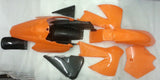 KTM01 SET OF ORANGE AND BLACK KTM PLASTICS FAIRINGS 01-02 DIRT / PIT BIKE 125CC / 150CC - Orange Imports - 1