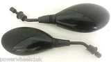 MIR26 BLACK REAR VIEW MIRRORS QUAD / MOTOR / SCOOTER / BIKE MIRROR SET 8MM - Orange Imports - 2