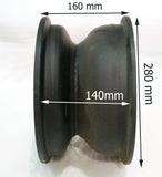 RIM35 SINGLE STEEL FRONT RIM 10" BASHAN 200C QUAD BLACK - Orange Imports - 2