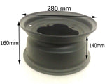 RIM45 SINGLE 10" FRONT STEEL RIM BLACK FOR BASHAN BS250S-11B 250CC QUAD BIKE ATV - Orange Imports - 2