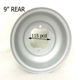 RIM46 SINGLE 9" REAR STEEL RIM CHROME FOR BASHAN BS250S-11B 250CC QUAD BIKE ATV - Orange Imports - 1