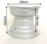 RIM46 SINGLE 9" REAR STEEL RIM CHROME FOR BASHAN BS250S-11B 250CC QUAD BIKE ATV - Orange Imports - 2