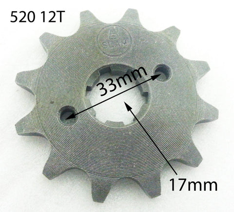 SPF22 FRONT SPROCKET FOR BASHAN BS250S-11B 250CC QUAD BIKE 12 TOOTH 520 17MM - Orange Imports