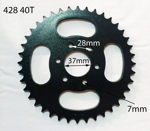 SPR08 REAR SPROCKET 428 40 TOOTH 40T FOR 150CC QUAD / GO KART - Orange Imports