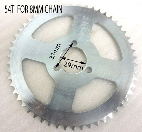 SPR17 REAR SPROCKET 54 TOOTH 8MM CHAIN 49CC MINI DIRT QUAD BIKE (29mm Centre) AGA-22 - Orange Imports