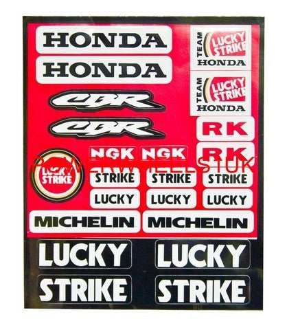 ST024 STICKER KIT HONDA LUCKY STRIKE FOR MINI MOTO / MINIMOTO - Orange Imports