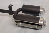 EX076 TWIN PIPE EXHAUST FOR 2 STROKE ABT005 49CC MINI QUAD BIKE