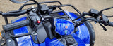 JLA13  BLUE 4 STROKE,  150CC, GY6 OFF ROAD QUAD BIKE , FORWARD / REVERSE,  WITH TOW BAR,