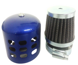 AF040 35MM AIR FILTER BLUE COVERED SILVER MESH SCOOTER MOPED  DIRT BIKE
