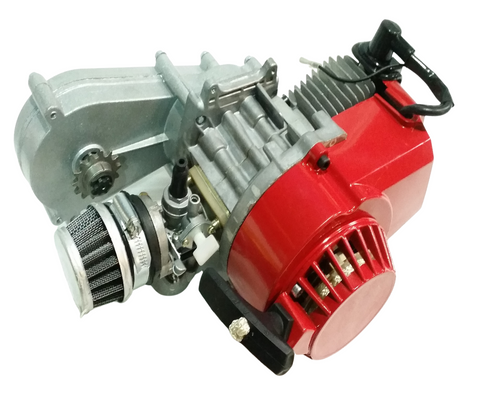 ENG30 COMPLETE ENGINE WITH TRANSFER BOX RED PULL START FOR 49CC