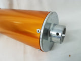 EX023 EXHAUST CAN MUFFLER WITH STRAP & BRACKET GOLD CNC FOR 110CC 125CC PIT / DIRT BIKE - Orange Imports - 4