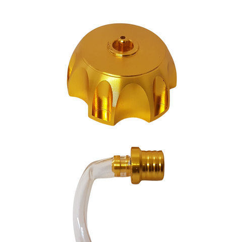 FC018 SPY RACING SPY 250 350F1 QUAD BIKE THREADED GOLD FUEL CAP & BREATHER