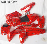 FMM35 RED SPIDER DESIGN  MINI MOTO COMPLETE FAIRING KIT PLASTICS