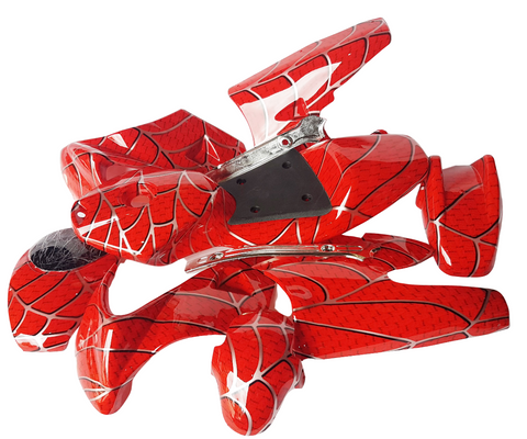 FMM35 RED SPIDER DESIGN  MINI MOTO COMPLETE FAIRING KIT PLASTICS