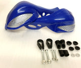HG53 BLUE/SILVER VENTED HAND GUARDS PROTECTORS DIRT OR QUAD BIKES