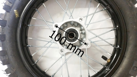 thumbnail image 2 of 12 Inch Rear Wheel Rim & Tire Assembly For Dirt Bike – 80/100-12 Tire, 15mm Axle, Black 2 of 6