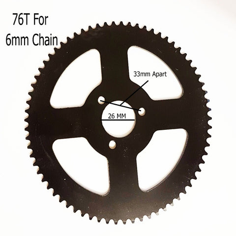 SPR38  76 TOOTH REAR SPROCKET FOR MINI MOTO 6MM 25H CHAIN