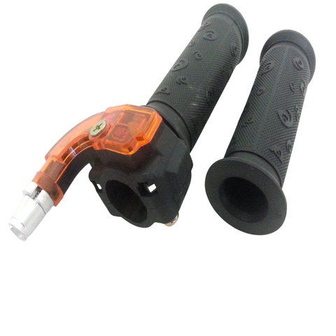 THA13 RESTRICTABLE TWIST & GO THROTTLE GRIP SET FOR 49CC MINI MOTO / DIRT BIKE