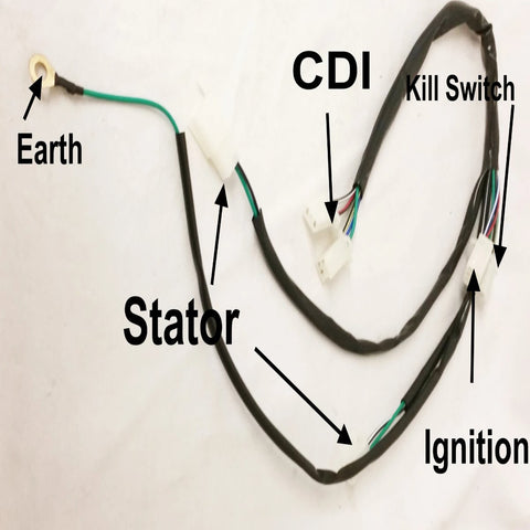 WIR23 WIRING LOOM HARNESS FOR 125CC ORION DIRT BIKE KICK START - Orange Imports - 1