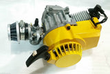ENG23 ENGINE & CARB AIR FILTER HEAD YELLOW PULL START FOR 49CC MINI MOTO / MINI QUAD BIKE - Orange Imports - 1