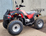 JLA13  RED 4 STROKE,  150CC, GY6 OFF ROAD QUAD BIKE , FORWARD / REVERSE,  WITH TOW BAR,